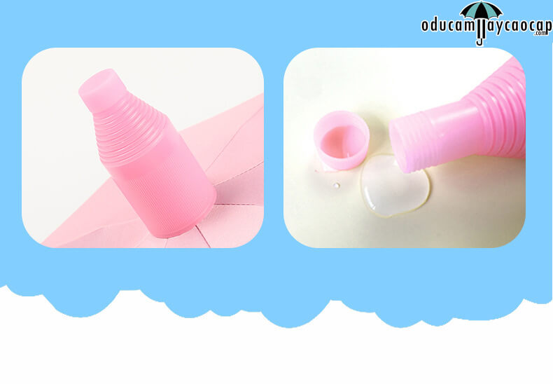 Ô dù cầm tay trẻ em cao cấp có bao PVC Nàng tiên cá - Hồng