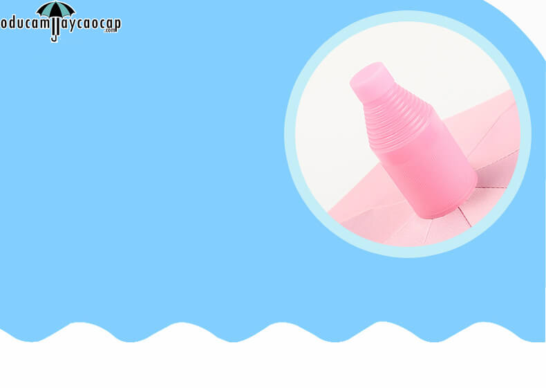 Ô dù cầm tay trẻ em cao cấp có bao PVC Nàng tiên cá - Hồng