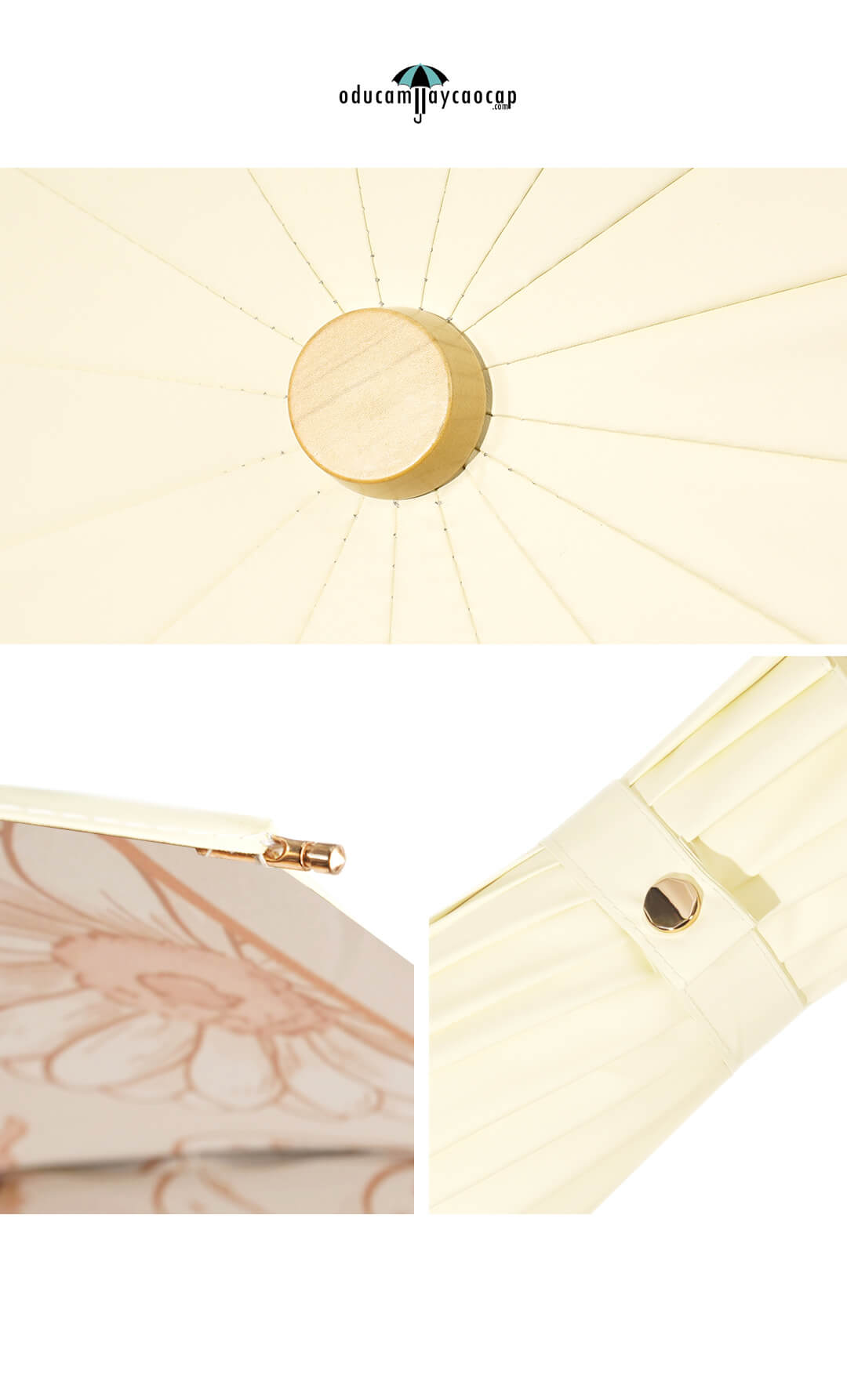 Ô dù cầm tay cao cấp 16 xương gấp 3 chống UV