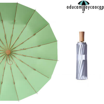 Ô dù cầm tay cao cấp 16 xương nhập khẩu chống UV Silver Green Ô dù cầm tay cao cấp 16 xương nhập khẩu chống UV Silver Green