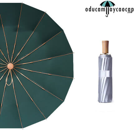 Ô dù cầm tay cao cấp 16 xương nhập khẩu chống UV Silver Dark Green Ô dù cầm tay cao cấp 16 xương nhập khẩu chống UV Silver Dark Green