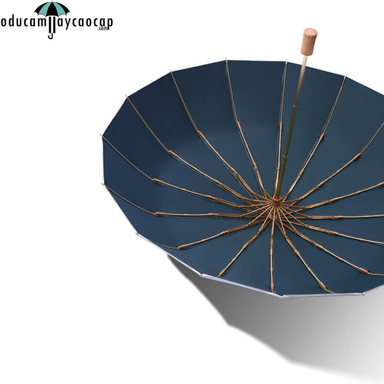 Ô dù cầm tay cao cấp 16 xương nhập khẩu chống UV Silver Navy Blue Ô dù cầm tay cao cấp 16 xương nhập khẩu chống UV Silver Navy Blue