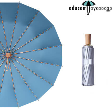 Ô dù cầm tay cao cấp 16 xương nhập khẩu chống UV Silver Haze Blue