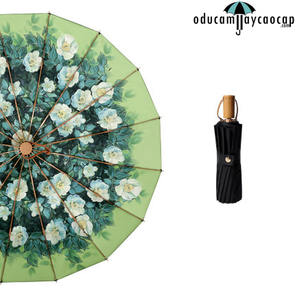 Ô dù cầm tay cao cấp siêu sang 16 xương mạ vàng nhập khẩu Garden Rose Ô dù cầm tay cao cấp siêu sang 16 xương mạ vàng nhập khẩu Garden Rose