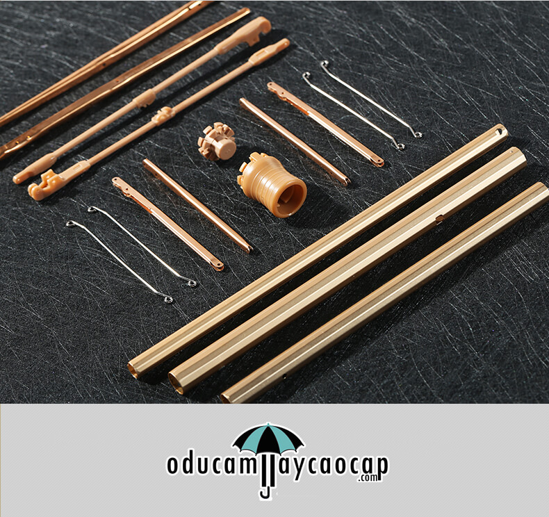 Ô dù cầm tay cao cấp 16 xương mạ vàng nhập khẩu chống UV trắng - kem Ô dù cầm tay cao cấp 16 xương mạ vàng nhập khẩu chống UV trắng - kem