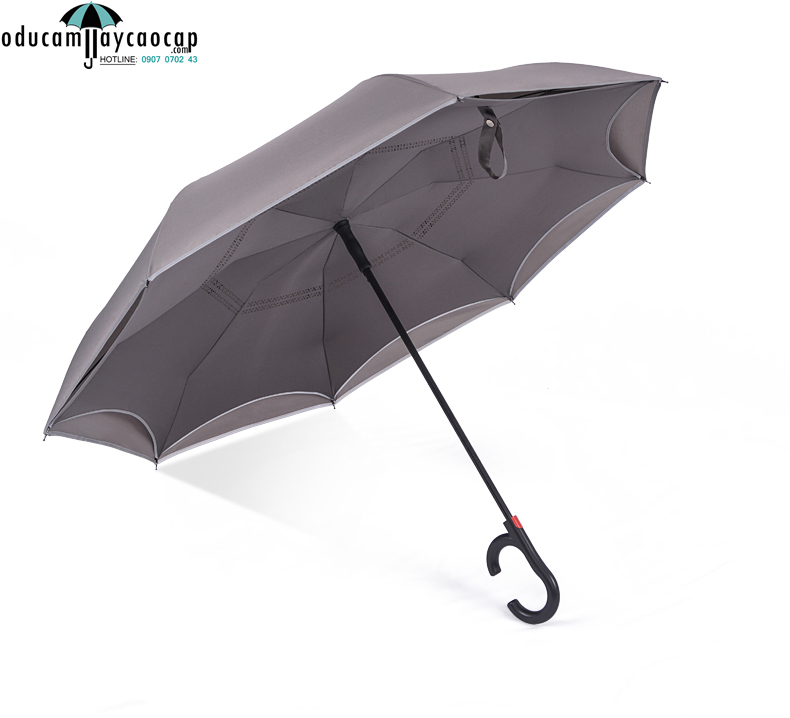 Ô gấp ngược cao cấp đơn màu Gray Ô gấp ngược cao cấp đơn màu Gray