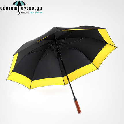 Dù Golf tay cầm gỗ viền vàng Dù Golf tay cầm gỗ viền vàng