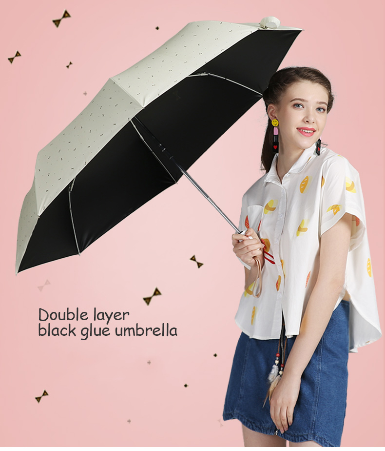 Dù chống tia UV họa tiết họa tiết nơ nhỏ (màu be) nhẹ nhàng và tinh tế Dù chống tia UV họa tiết họa tiết nơ nhỏ (màu be) nhẹ nhàng và tinh tế