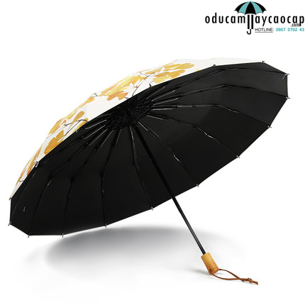 Ô dù cầm tay cao cấp nhập khẩu chống UV lá vàng mùa thu Ô dù cầm tay cao cấp nhập khẩu chống UV lá vàng mùa thu