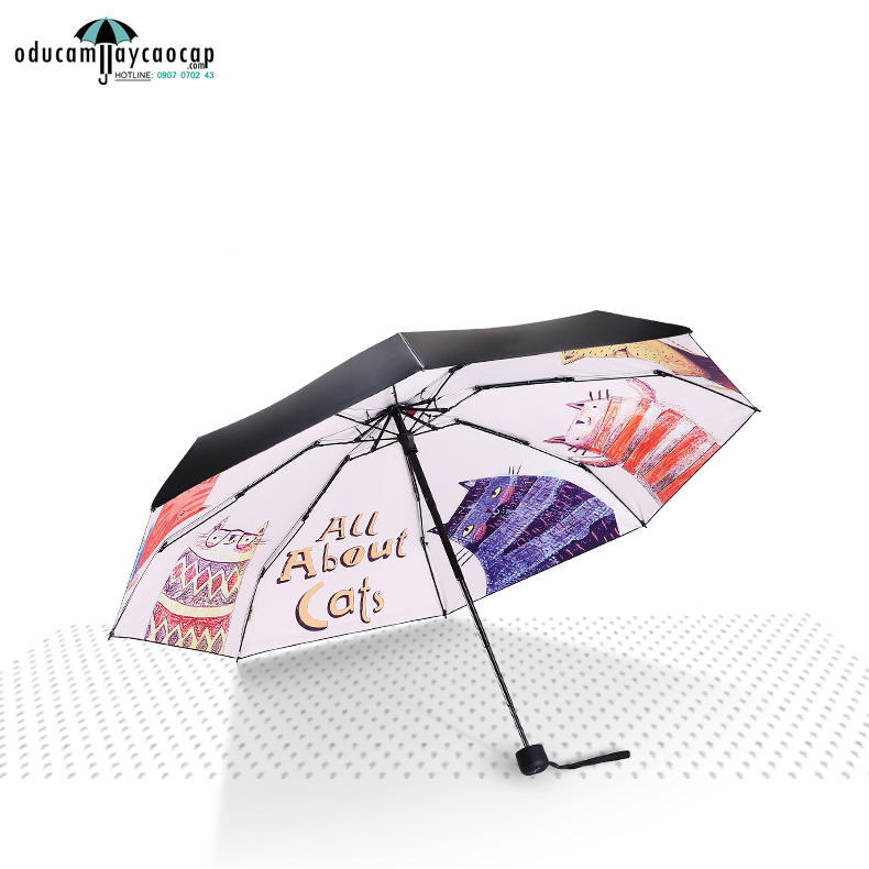 Ô dù cầm tay cao cấp chống UV All about Cats (beige) Ô dù cầm tay cao cấp chống UV All about Cats (beige)