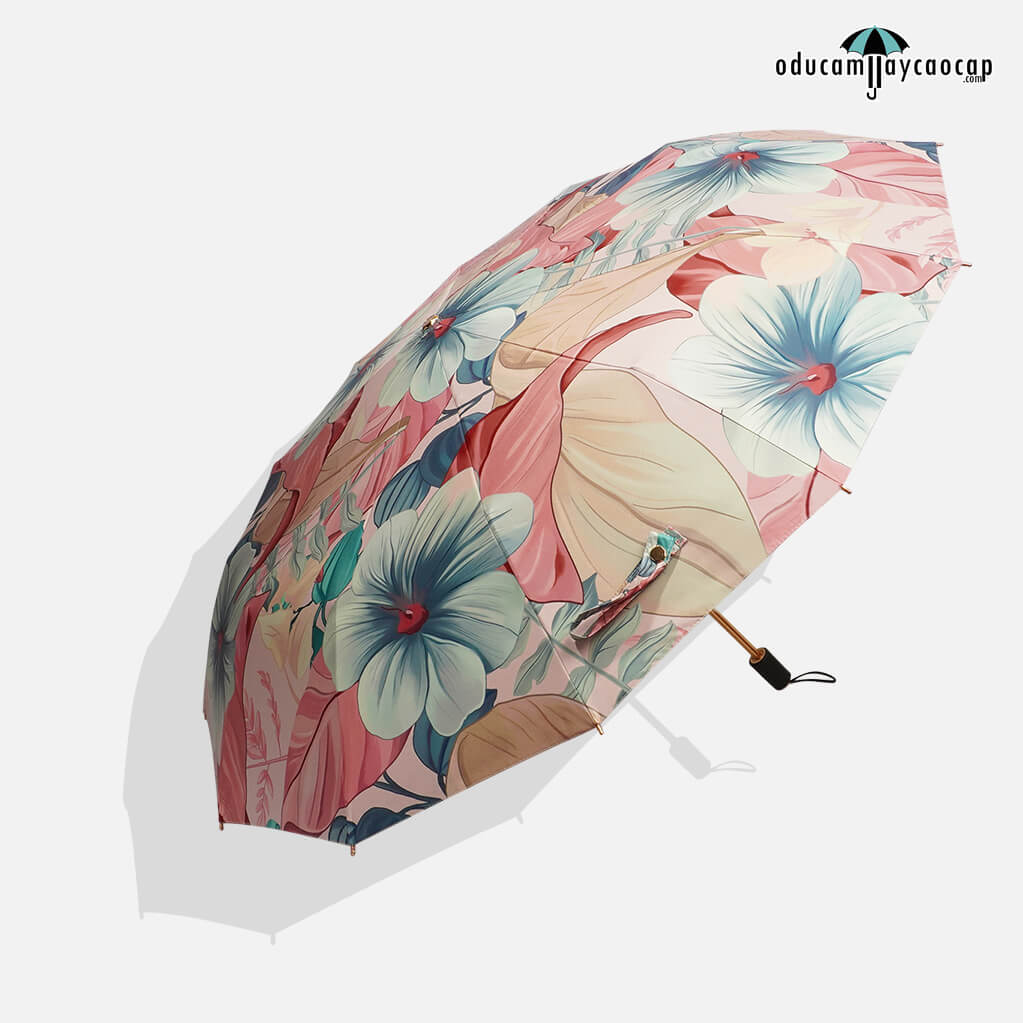 Ô dù cầm tay cao cấp 12 xương tán vàng chống UV Ô dù cầm tay cao cấp 12 xương tán vàng chống UV
