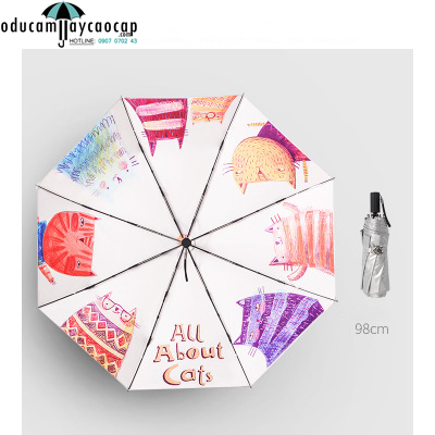Ô dù cầm tay cao cấp nhập khẩu chống UV tán bạc kép cách nhiệt Silver-Cat Ô dù cầm tay cao cấp nhập khẩu chống UV tán bạc kép cách nhiệt Silver-Cat