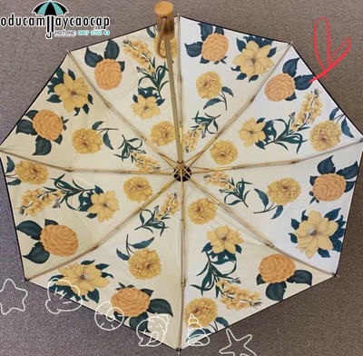 Ô dù cầm tay cao cấp nhập khẩu mạ vàng phong cách hoàn gia Gold Flower Ô dù cầm tay cao cấp nhập khẩu mạ vàng phong cách hoàn gia Gold Flower