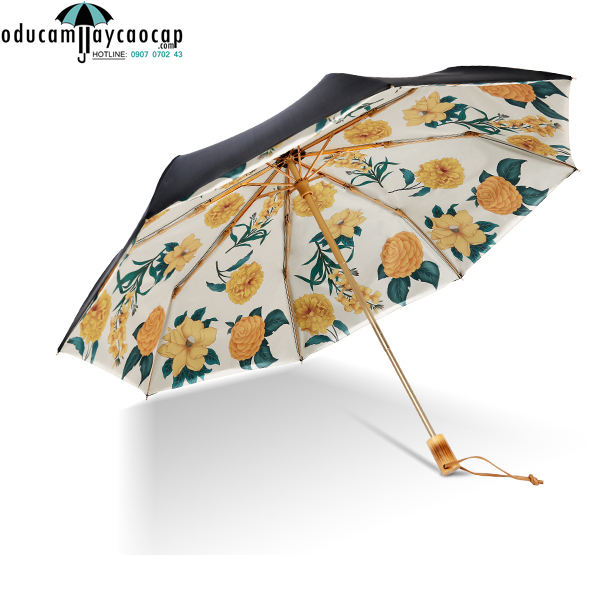 Ô dù cầm tay cao cấp nhập khẩu mạ vàng phong cách hoàn gia Gold Flower Ô dù cầm tay cao cấp nhập khẩu mạ vàng phong cách hoàn gia Gold Flower