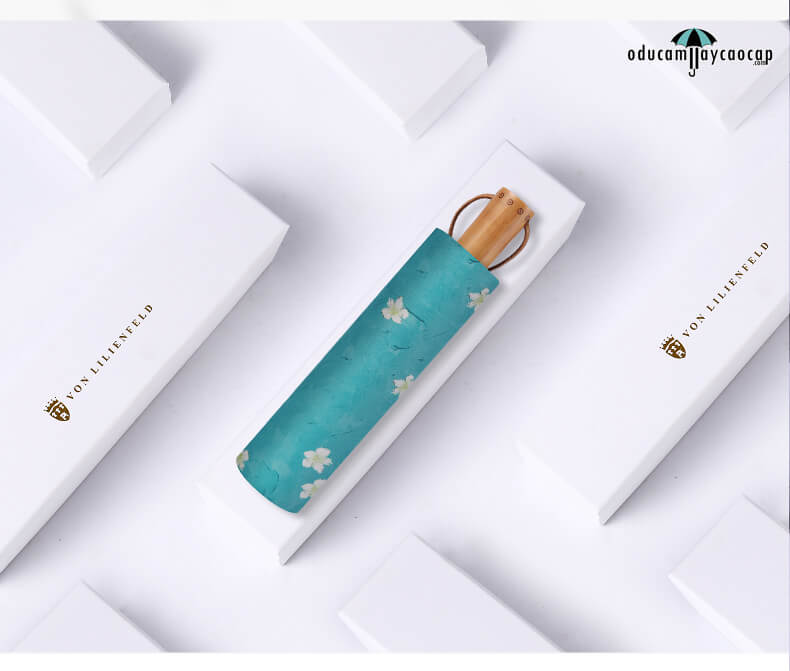Ô dù cầm tay cao cấp gấp 3 siêu sang trọng, tay cầm gỗ, tán kép 2 lớp Ô dù cầm tay cao cấp gấp 3 siêu sang trọng, tay cầm gỗ, tán kép 2 lớp