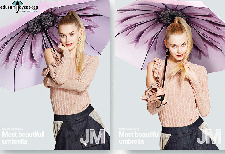 Ô cao cấp họa tiết pink Daisy thiết kế siêu nhỏ gọn Ô cao cấp họa tiết pink Daisy thiết kế siêu nhỏ gọn