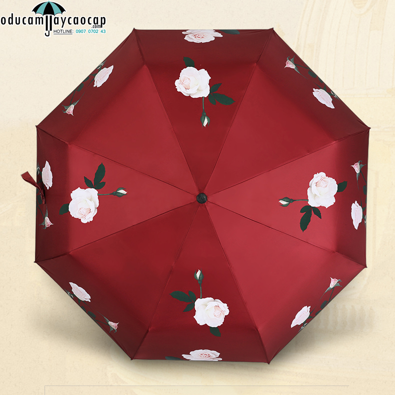 Ô dù cầm tay cao cấp tự động chống UV Rose Bloom Ô dù cầm tay cao cấp tự động chống UV Rose Bloom