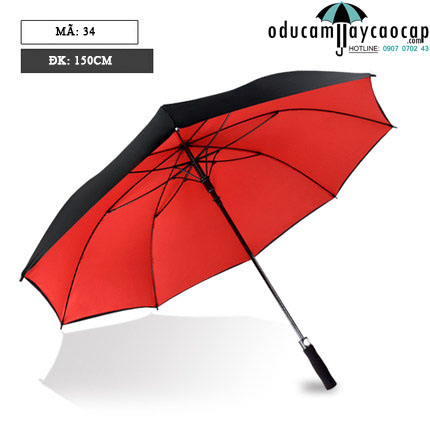 Dù chơi Golf cán dài cao cấp số 34 Red với kích thước cực lớn