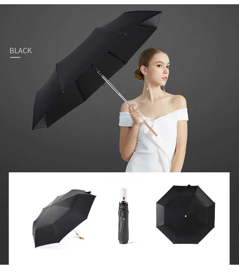 Dù tự động cao cấp chống UV đơn màu Black vô cùng tinh tế Dù tự động cao cấp chống UV đơn màu Black vô cùng tinh tế